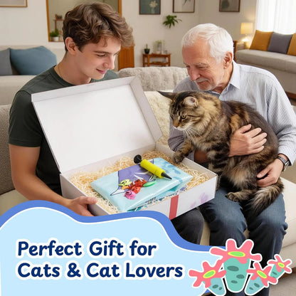 PURETOY Cat Enrichment Water Mat with Glowing Fish, TPU Thickened Leak-Proof Sensory Toy with Air Pump, Hot & Cold Cooling Pad for Indoor Cats