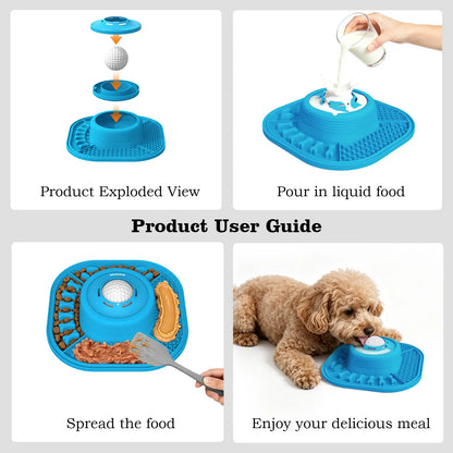 Pawlove Slow Feeder Bowl - Anti-Slip Ball-In Design, 3/4 Cup Capacity for Liquid Treats, Bone Broth, Yogurt, Anxiety Relief, Dishwasher Safe, Easy Wash - Post-Op Lick Toy for All Dog Breeds | Pet Supplies, Dog Accessories